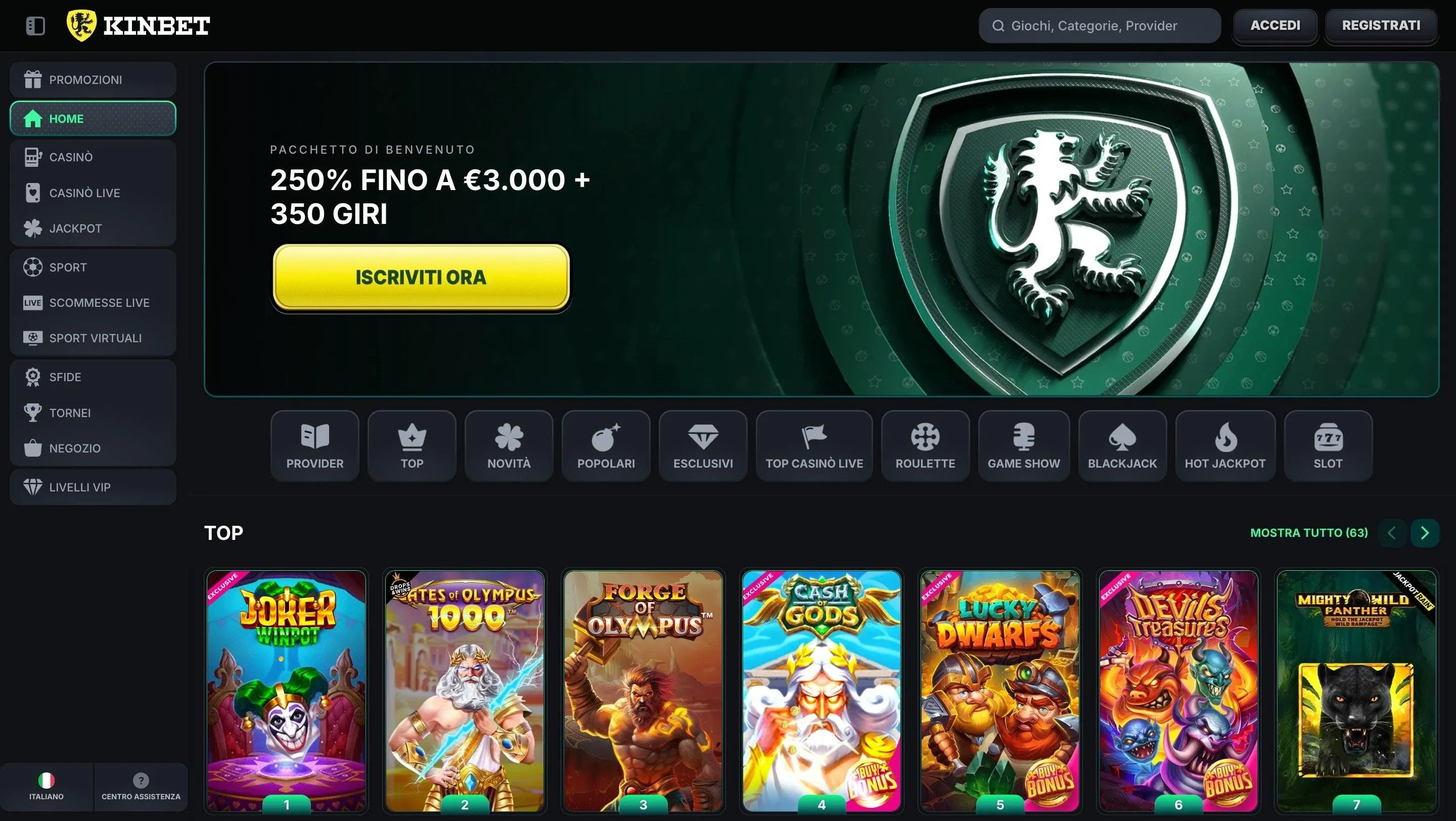 Kinbet casino online stranieri