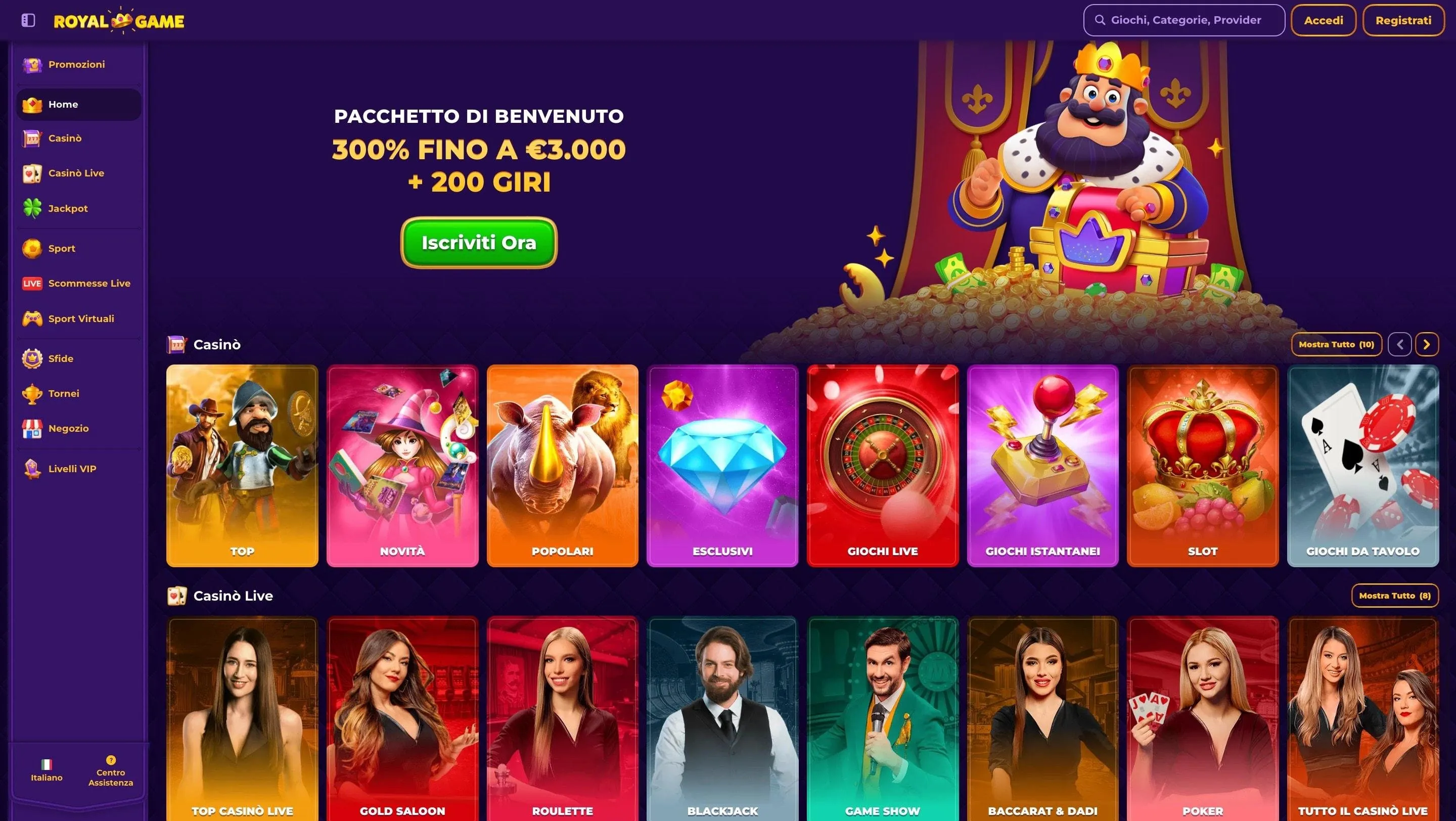 RoyalGame casino online stranieri